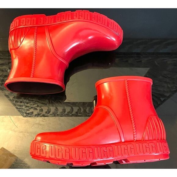 NWOB UGG Drizlita Rain Snow Boots KIDS BIG GIRLS SIZE 4 SAMBA RED UGG 1130361K - Picture 9 of 13